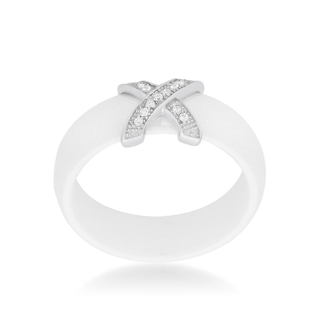 Dg Silver Delights Modern Classic X Ring - White Image 2