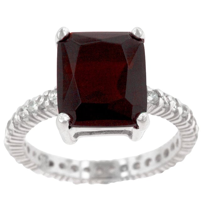 Dg Silver Delights Radiant Cut Ruby Engagement Ring Image 2