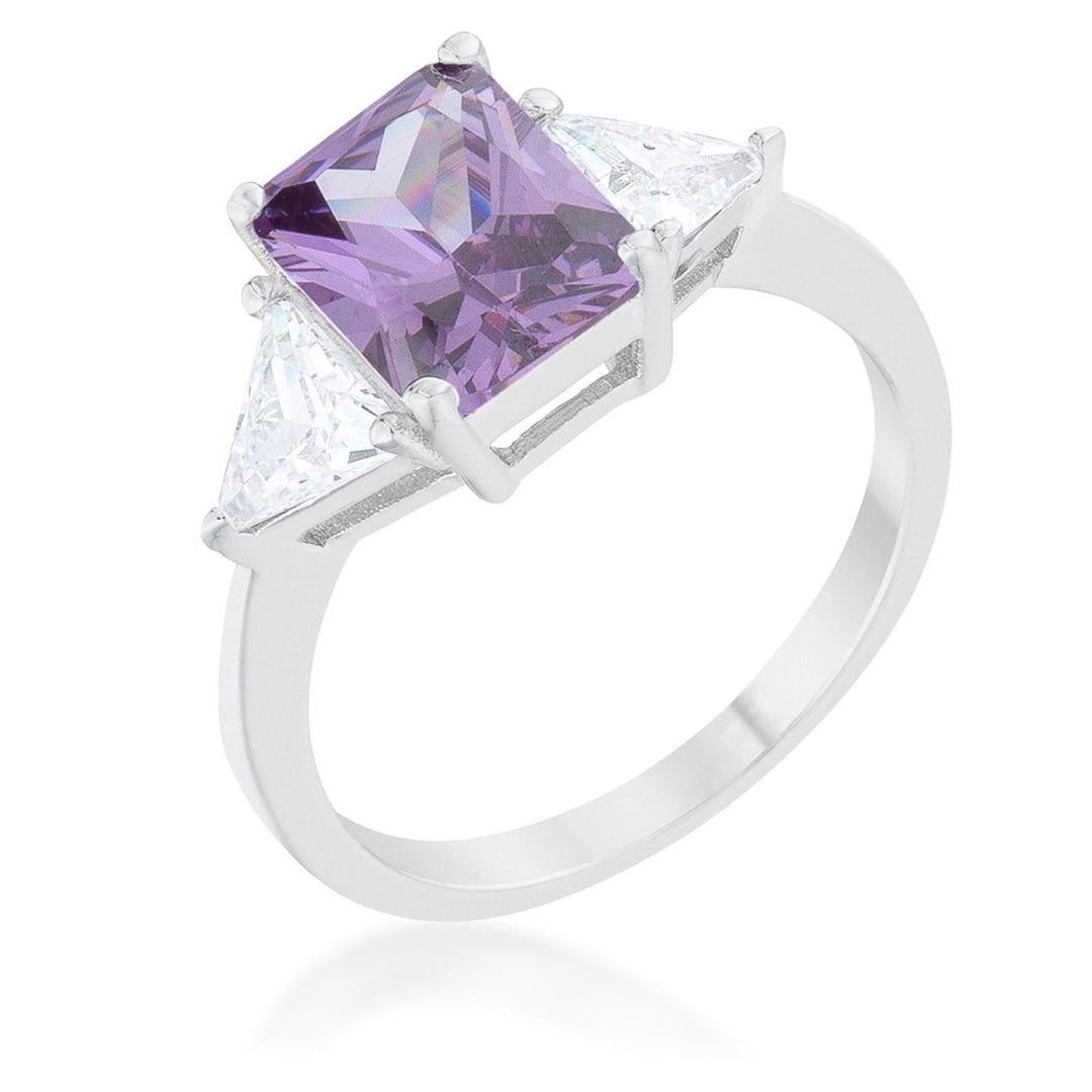 Dg Silver Delights Classic Amethyst Sterling Silver Engagement Ring Image 1