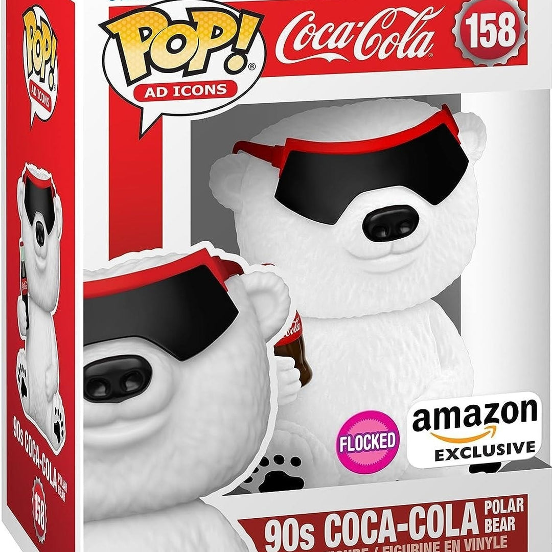 Funko Pop 90s Coca-Cola Retro Polar Bear Flocked Ad Icon Holiday Figure Image 4