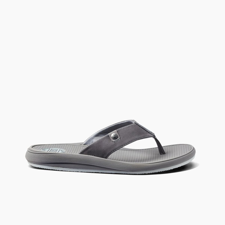 REEF Mens Phantom Nias Flip Flops Light Grey CJ1681 Vegan Leather Comfort Image 2