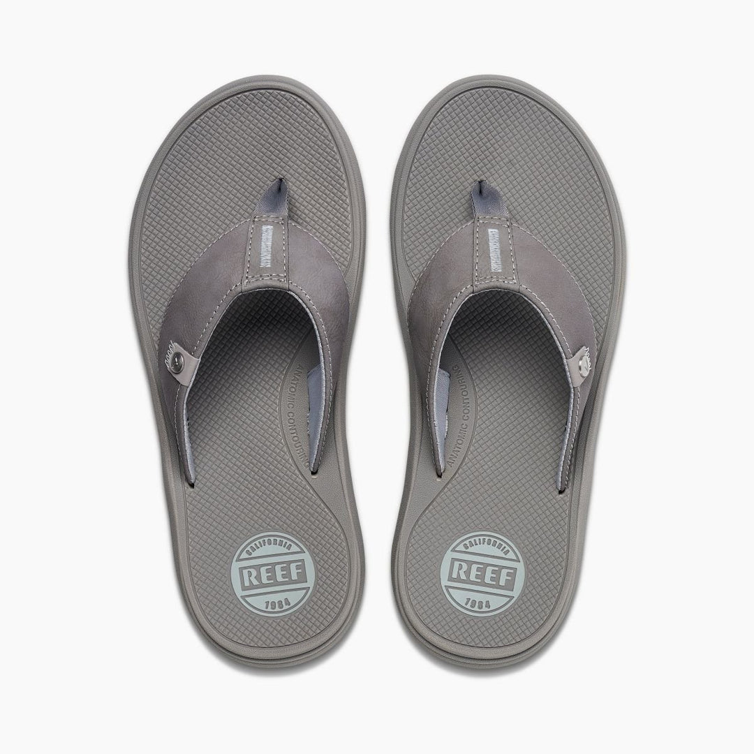 REEF Mens Phantom Nias Flip Flops Light Grey CJ1681 Vegan Leather Comfort Image 3