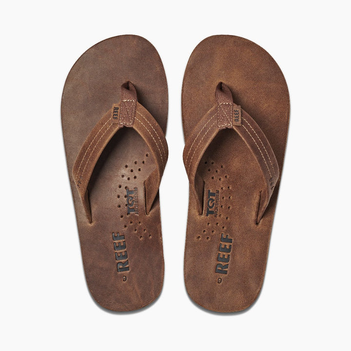 REEF Mens Draftsmen Leather Flip Flop Bronze Brown - RF002611BZB BRONZE BROWN Image 3