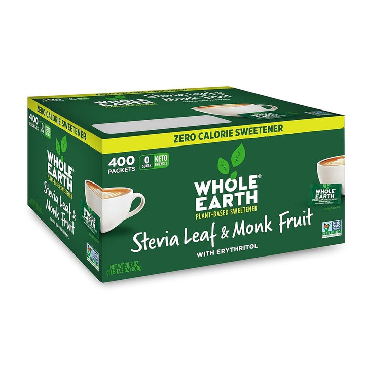 Whole Earth Stevia Leaf and Monk Fruit Sweetener Packets 400 Count Image 4