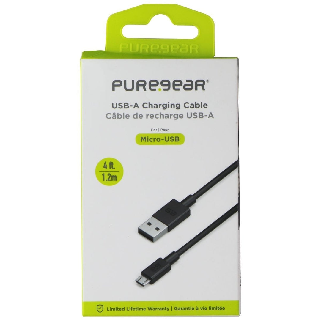 PureGear (4-ft) USB-A to Micro-USB Cable - Black Image 1