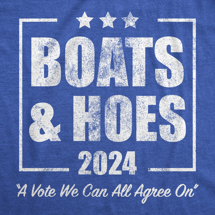 Mens Funny T Shirts Boats And Hoes 2024 Sarcastic Election Graphic Novelty Tee For Men Image 2