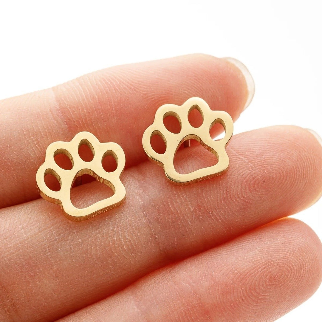 Cat Dog Paw Print Fashion Stud Earrings Image 1