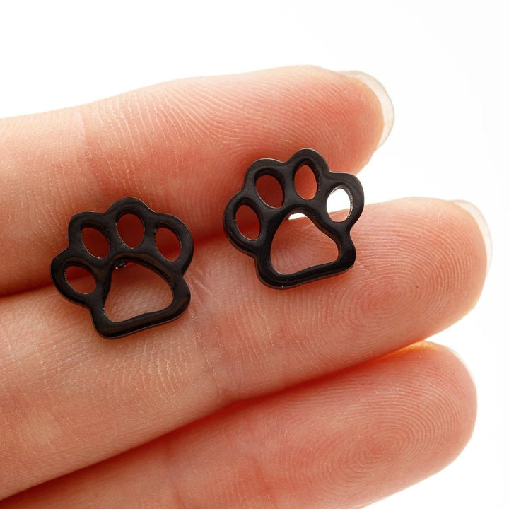 Cat Dog Paw Print Fashion Stud Earrings Image 4