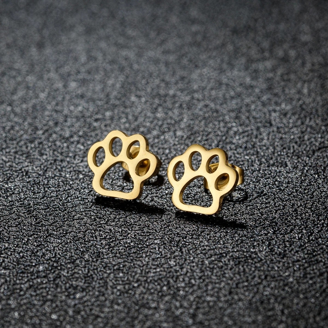 Cat Dog Paw Print Fashion Stud Earrings Image 6