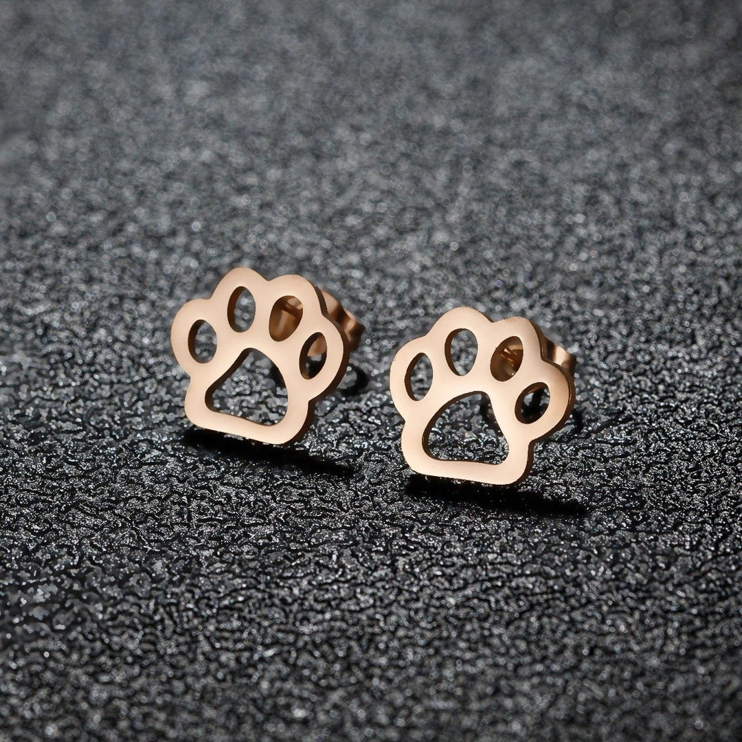 Cat Dog Paw Print Fashion Stud Earrings Image 8