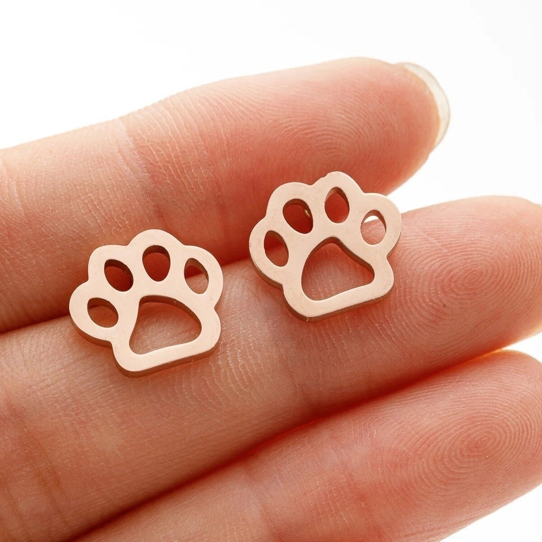 Cat Dog Paw Print Fashion Stud Earrings Image 10