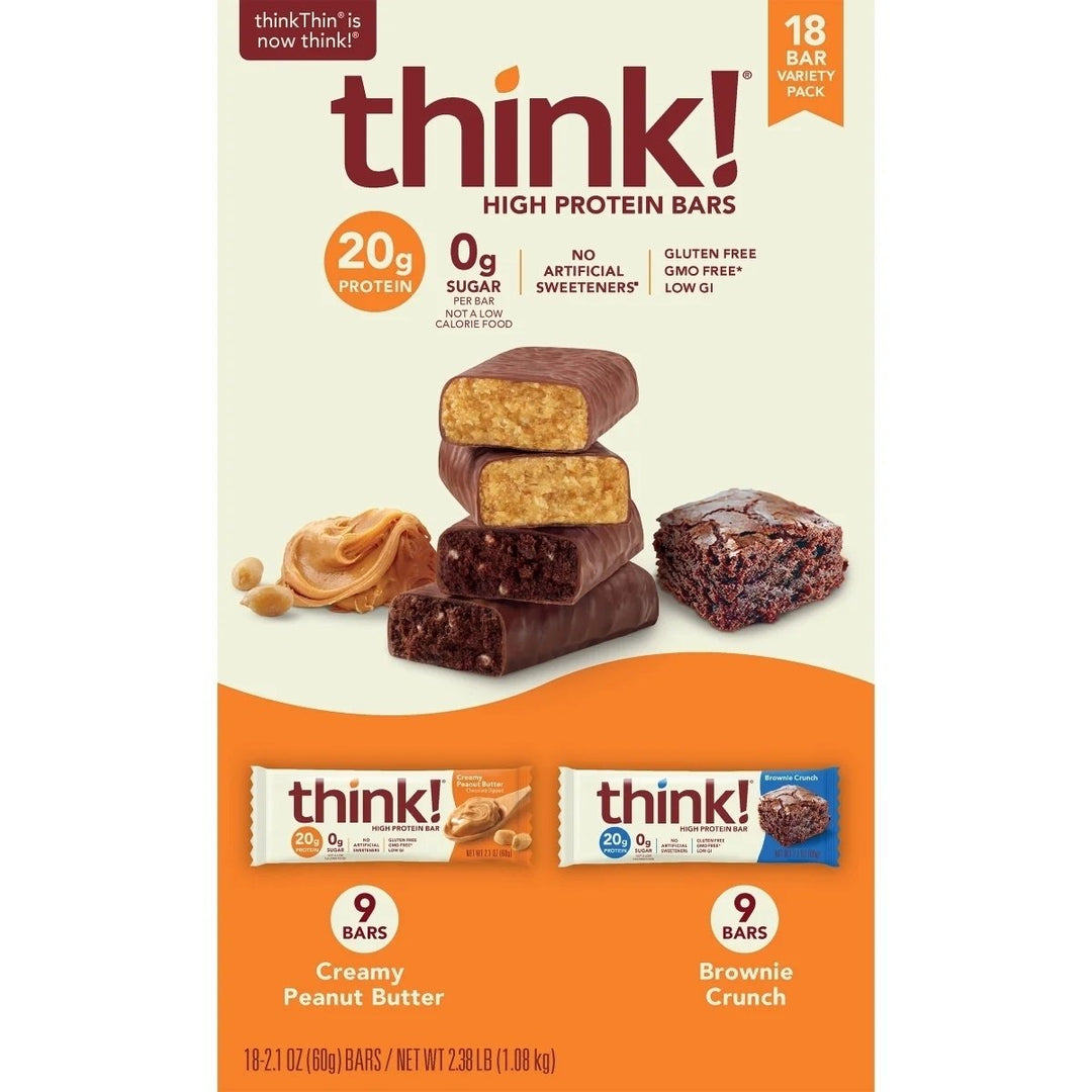 Think Thin High Protein Bar Variety Pack 2.1 Ounce (Pack of 18) Image 1