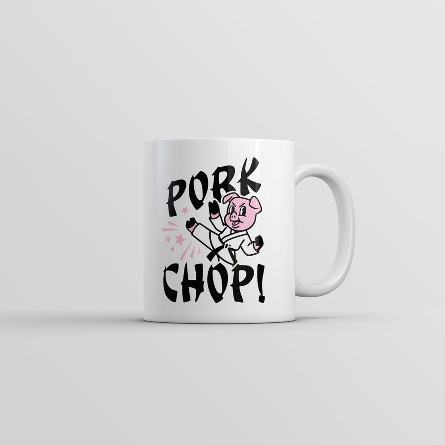 Pork Chop Mug Funny Sarcastic Karate Pig Graphic Coffee Cup-11oz Image 1