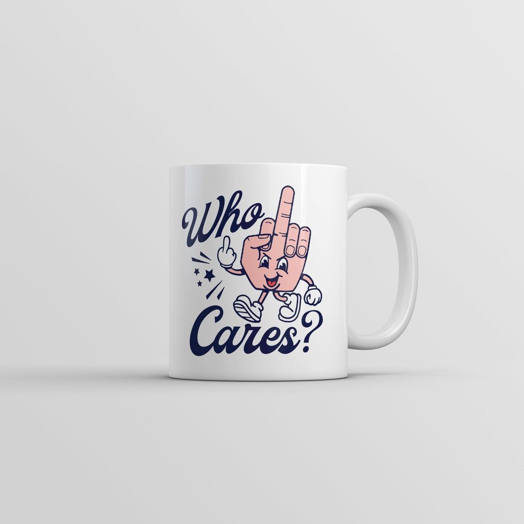 Who Cares Mug Funny Middle Finger Graphic Novelty Coffee Cup-11oz Image 1