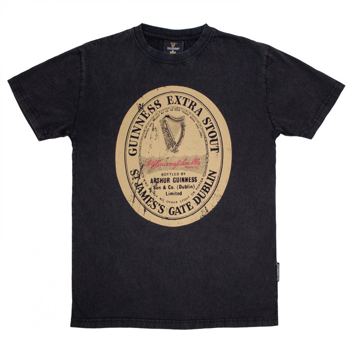 Guinness Distressed Gaelic Label Tee Shirt Image 2