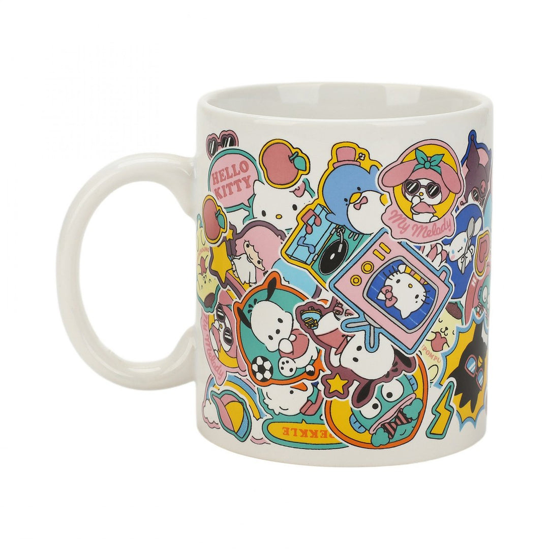 Hello Kitty and Friends Sanrio Sticker Collage 16 oz. Ceramic Mug Image 1