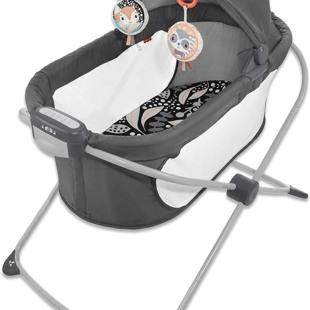 Fisher-Price Portable Baby Bassinet Foldable with Projection Lights Music Image 1