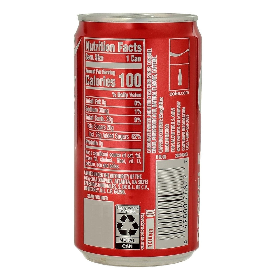 Coca-Cola Mini Cans 8 Fluid Ounce (Pack of 30) Image 4