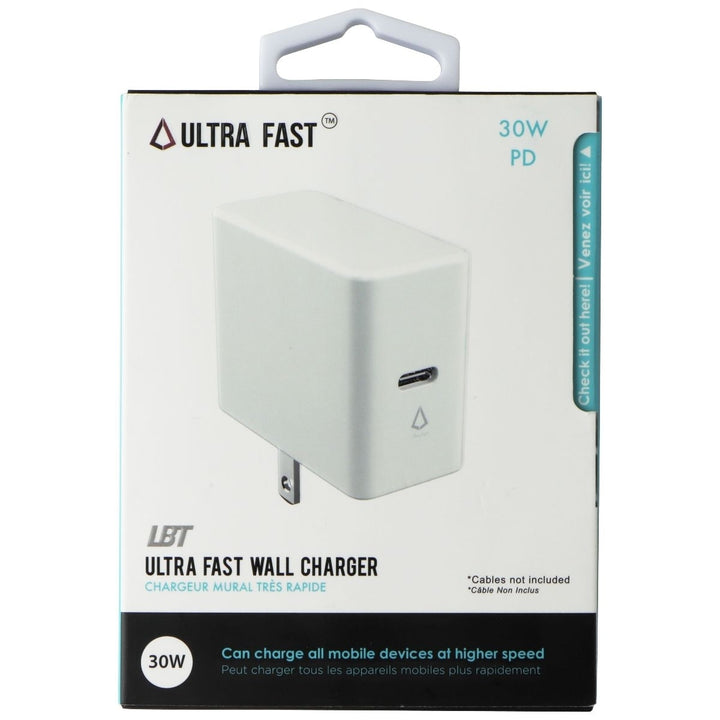 LBT Ultra Fast 30W PD Wall Charger with USB-C Port - White Image 1