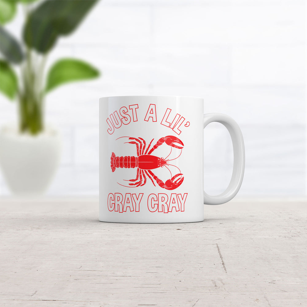 Just A Lil Cray Cray Mug Funny Sarcastic Crayfish Graphic Novelty Coffee Cup-11oz Image 2