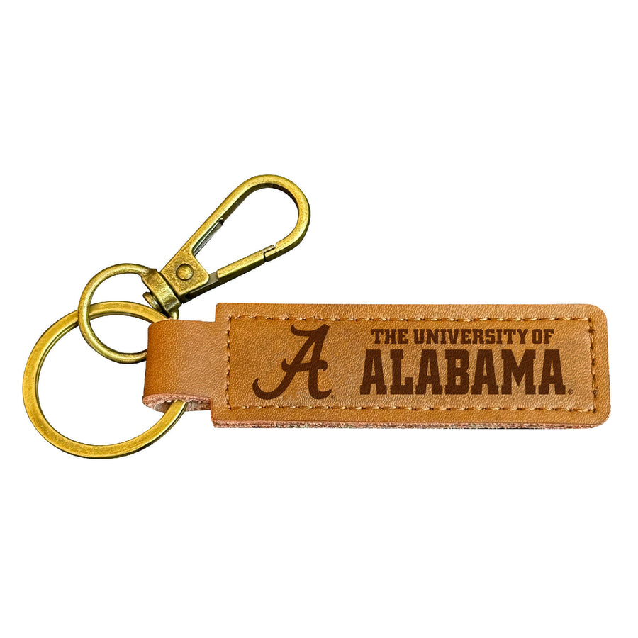 Alabama Crimson Tide Leather Keychain 3.25" Long Officially Licensed Collegiate Product Image 1