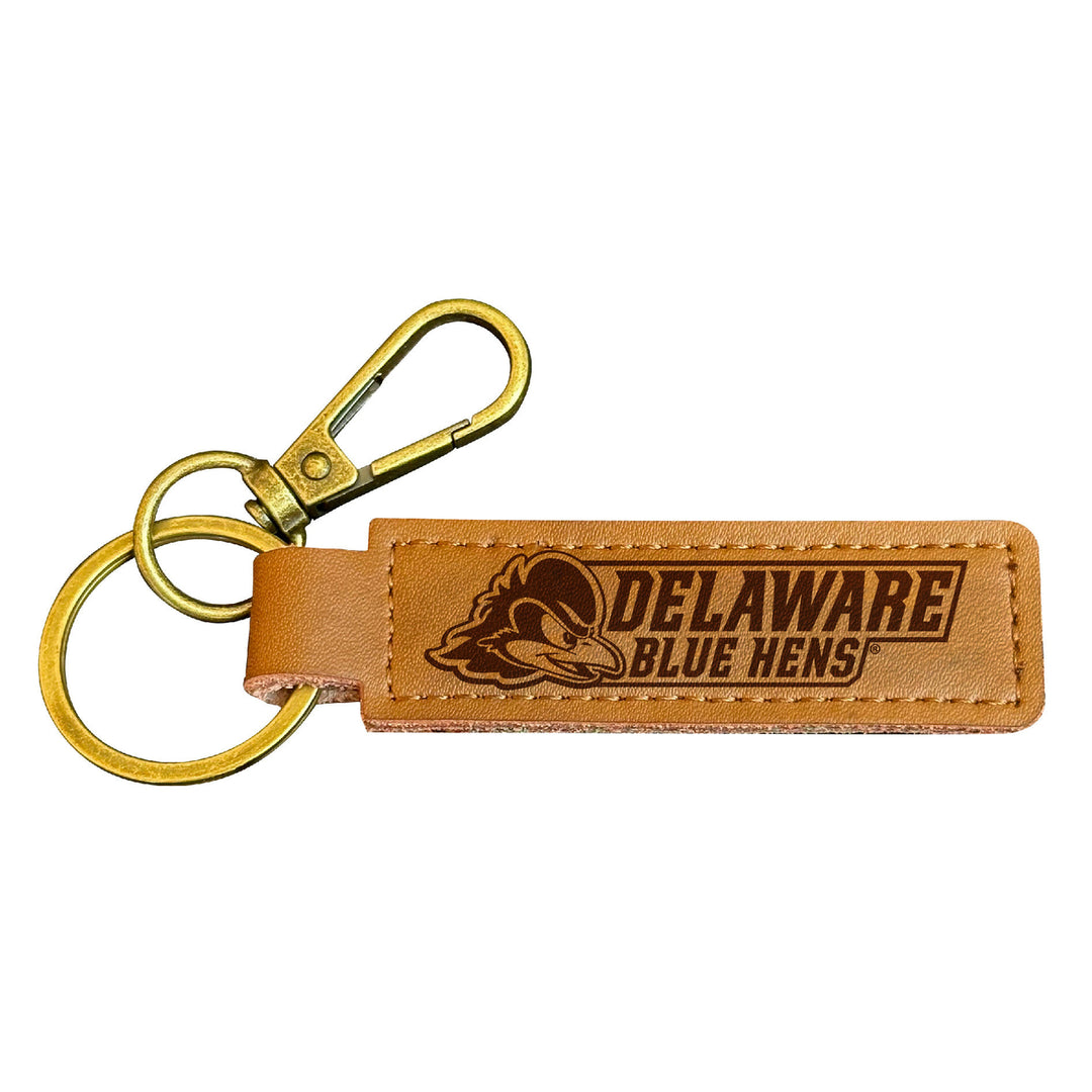 Delaware Blue Hens Leather Keychain 3.25" Long Officially Licensed Collegiate Product Image 1