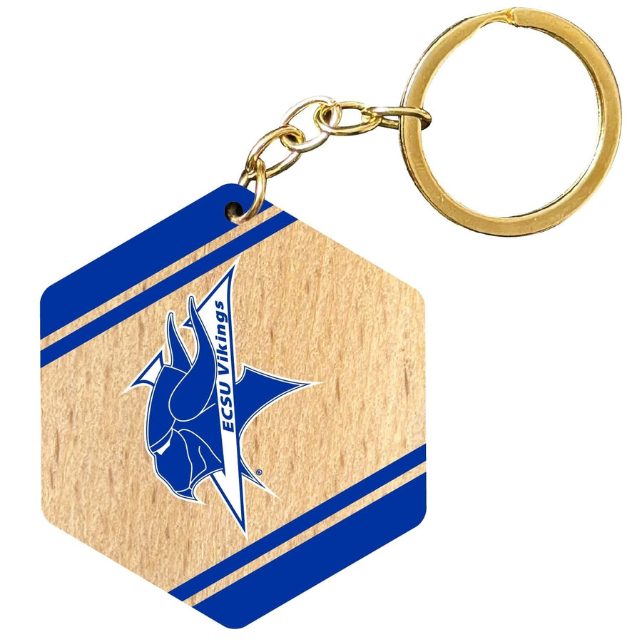 Elizabeth City State University 2" Wooden Hexagon Keychain Officially Licensed Collegiate Product Image 1