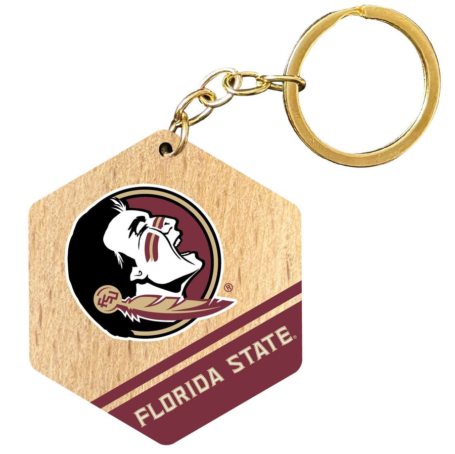 Florida State Seminoles 2" Wooden Hexagon Keychain Officially Licensed Collegiate Product Image 1