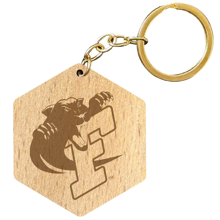 Ferrum College 2" Engraved Wooden Hexagon Keychain Officially Licensed Collegiate Product Image 1