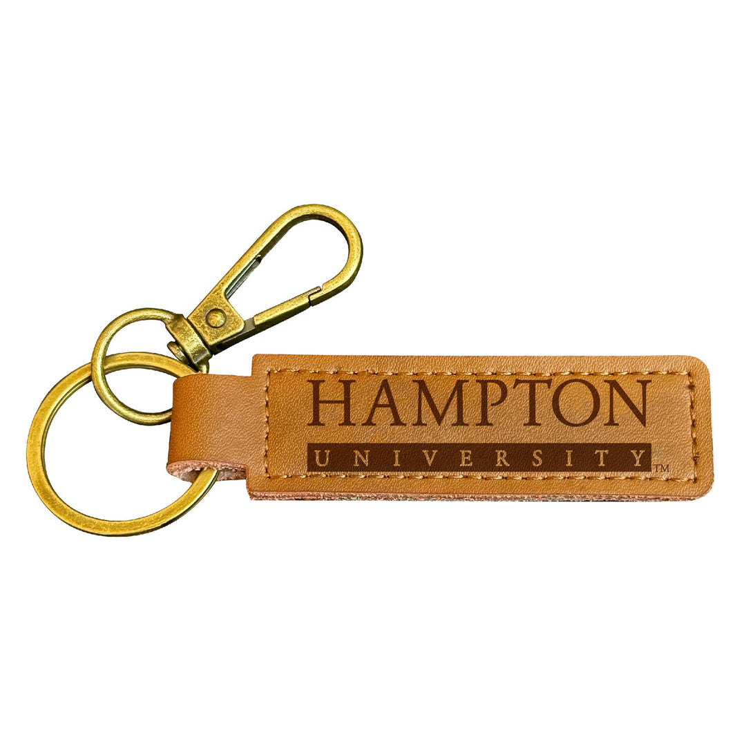 Hampton University Leather Keychain 3.25" Long Officially Licensed Collegiate Product Image 1