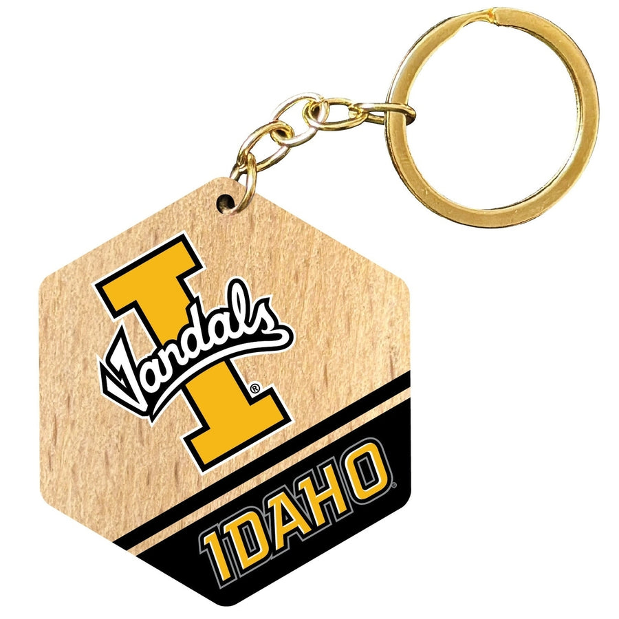 Idaho Vandals 2" Wooden Hexagon Keychain Officially Licensed Collegiate Product Image 1