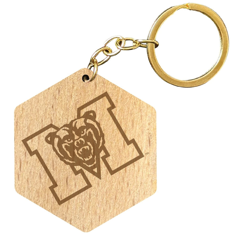 Mercer University 2" Engraved Wooden Hexagon Keychain Officially Licensed Collegiate Product Image 1