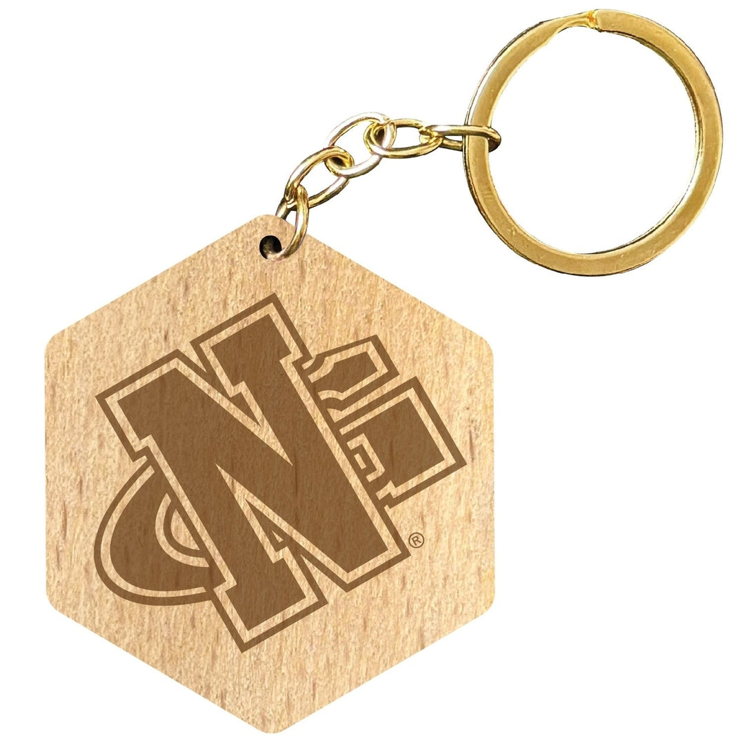 North Georgia Nighhawks 2" Engraved Wooden Hexagon Keychain Officially Licensed Collegiate Product Image 1