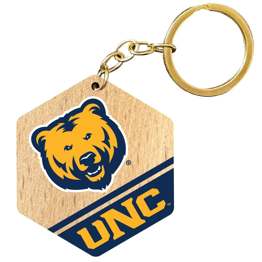 Northern Colorado Bears 2" Wooden Hexagon Keychain Officially Licensed Collegiate Product Image 1