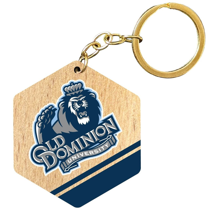 Old Dominion Monarchs 2" Wooden Hexagon Keychain Officially Licensed Collegiate Product Image 1