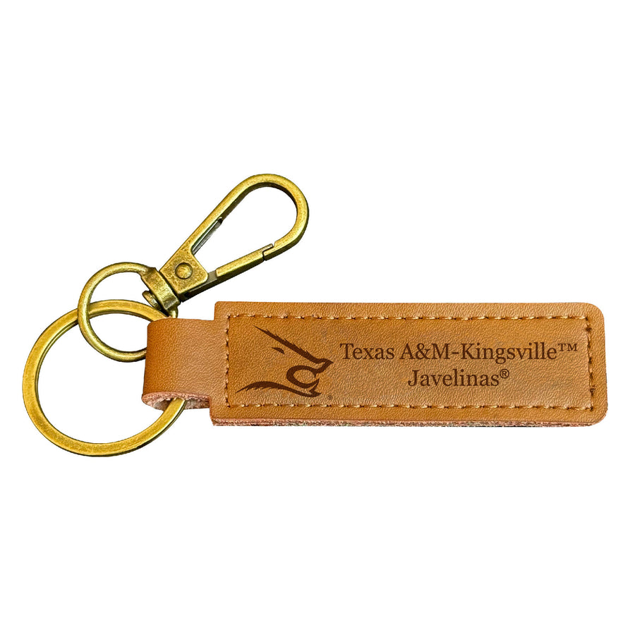 Texas AandM Kingsville Javelinas Leather Keychain 3.25" Long Officially Licensed Collegiate Product Image 1