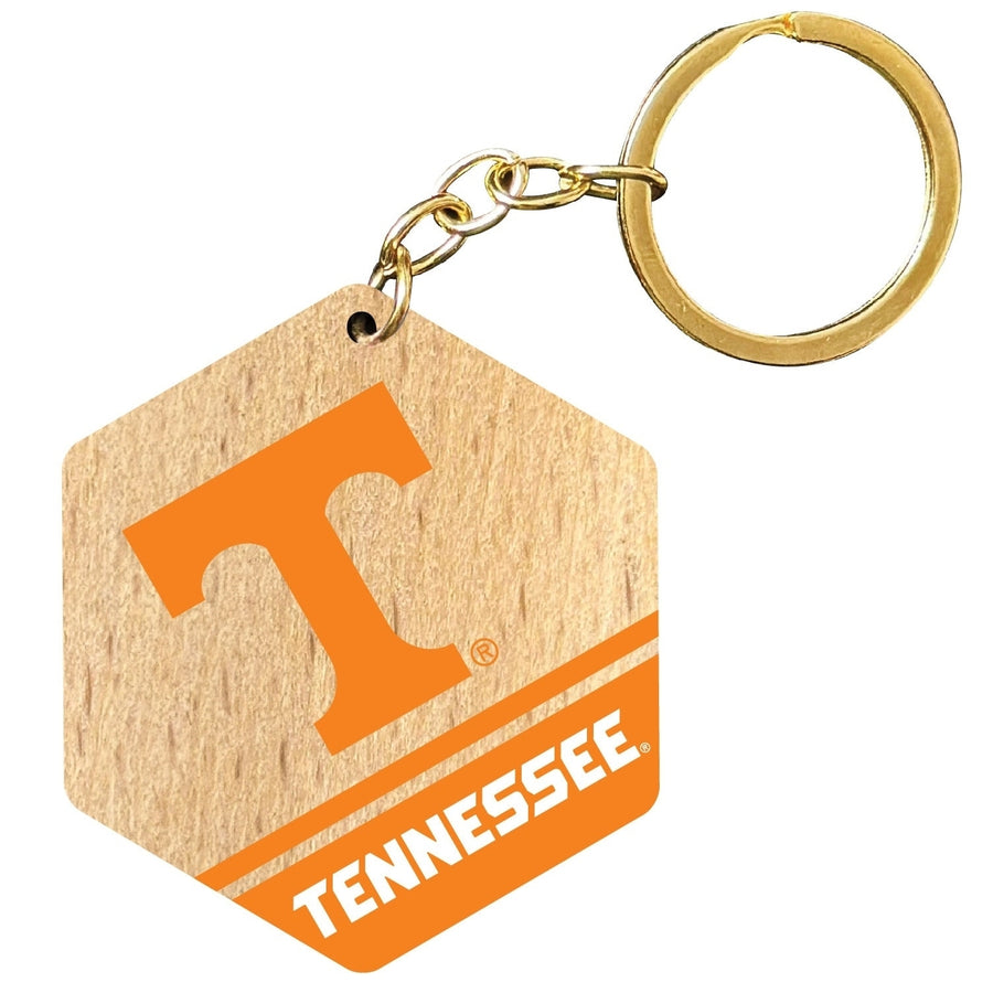 Tennessee Knoxville Volunteers 2" Wooden Hexagon Keychain Officially Licensed Collegiate Product Image 1