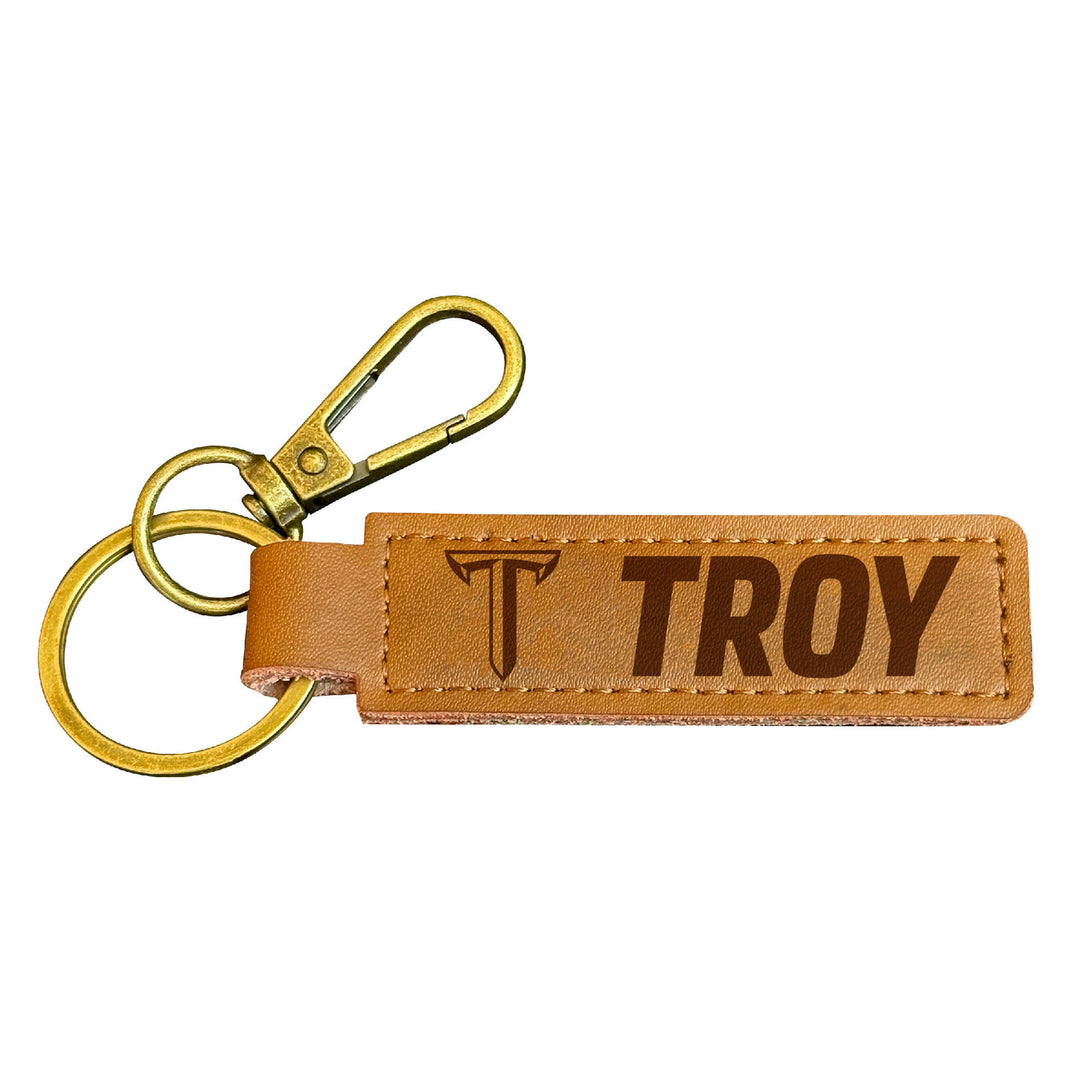 Troy University Leather Keychain 3.25" Long Officially Licensed Collegiate Product Image 1