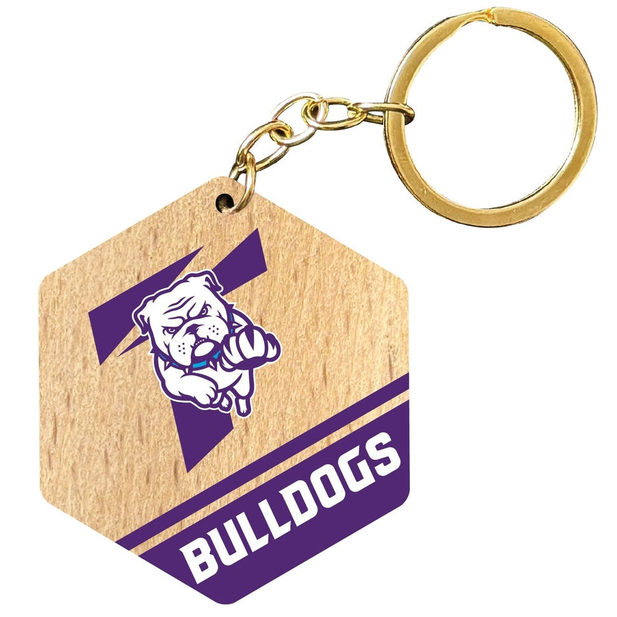 Truman State University 2" Wooden Hexagon Keychain Officially Licensed Collegiate Product Image 1