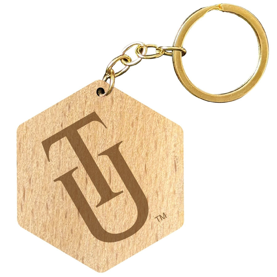 Tuskegee University 2" Engraved Wooden Hexagon Keychain Officially Licensed Collegiate Product Image 1