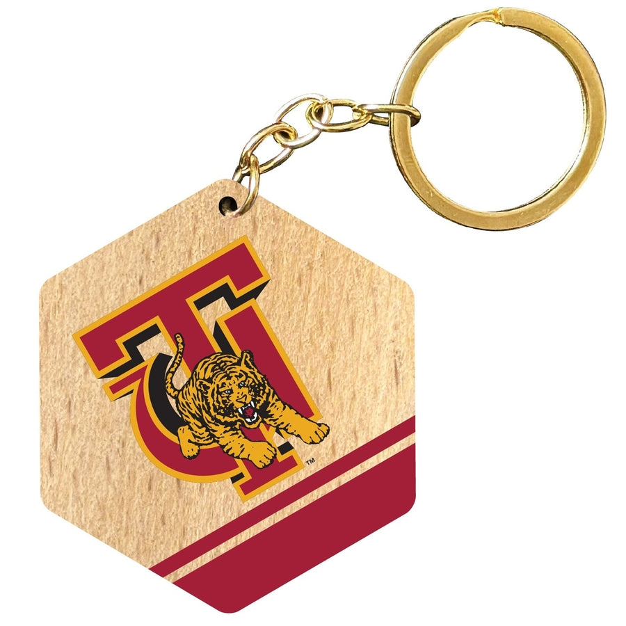 Tuskegee University 2" Wooden Hexagon Keychain Officially Licensed Collegiate Product Image 1