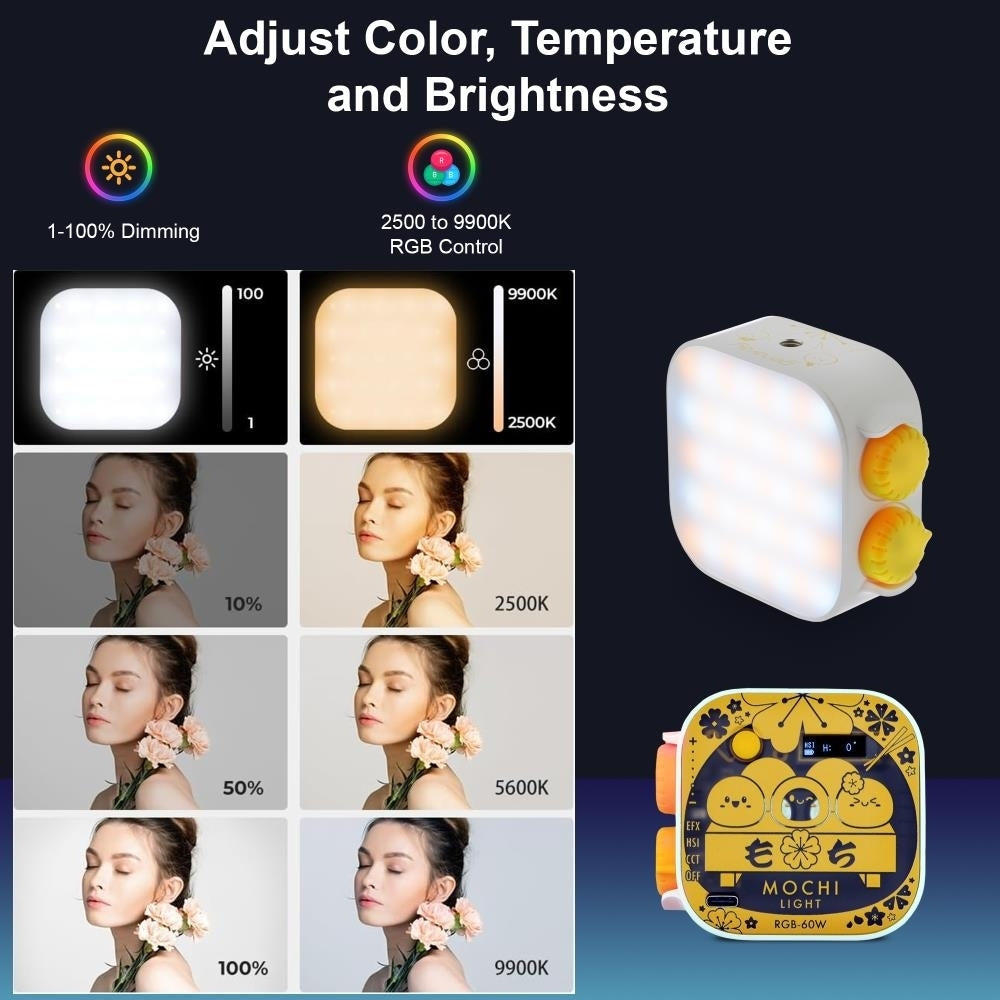 Genaray RGB Mini LED Video Light 2500-9900K Rechargeable Compact Photography Light Image 4