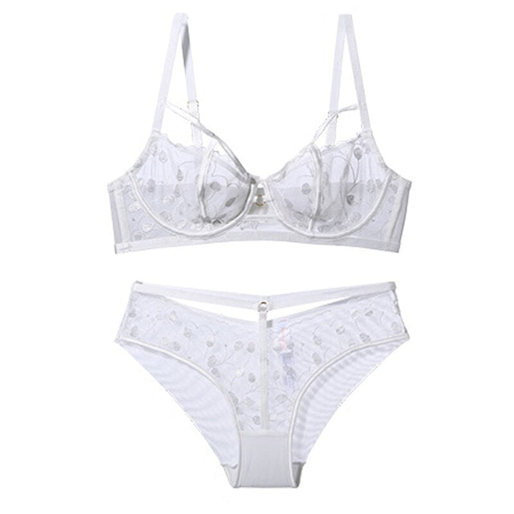 Women Fashion Embroidery Lace Bra Set Lingerie Push Up Brassiere Hollow Out Underwear Set Transparent Panties Underwear Image 10