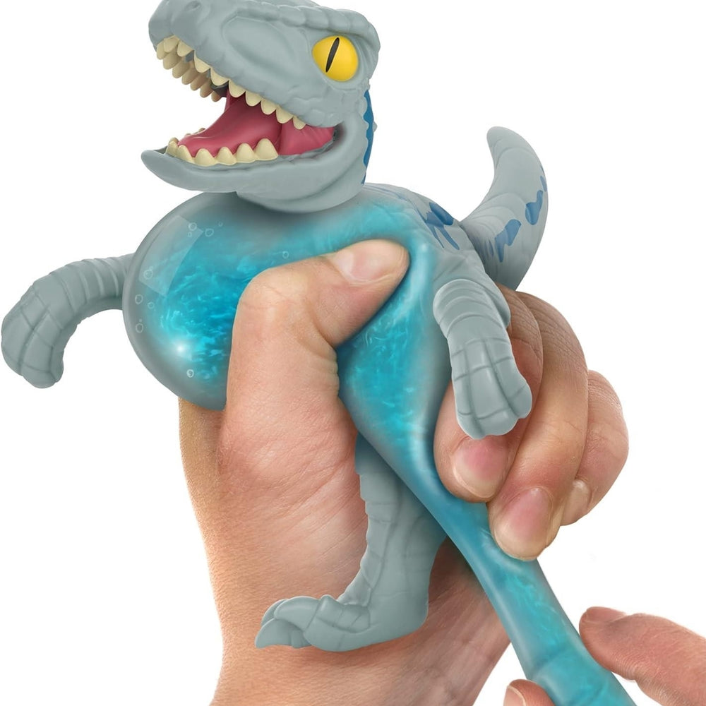 Heroes of Goo Jit Zu Jurassic World - Chomp Attack Stretch Blue Velociraptor Action FigureMulticolor Image 2