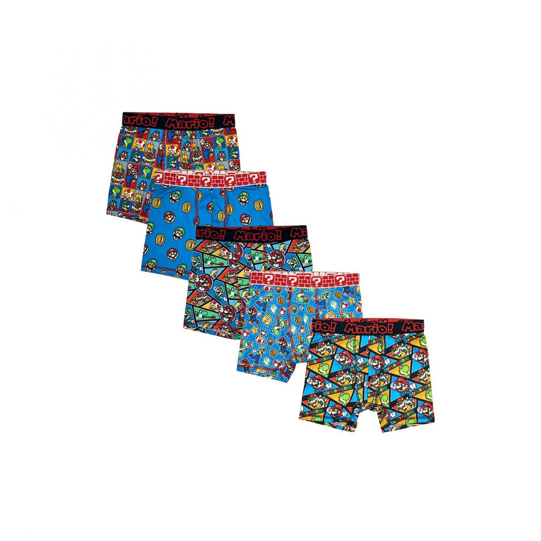 Super Mario Bros. Collages 5-Pack Boxers Briefs Image 1