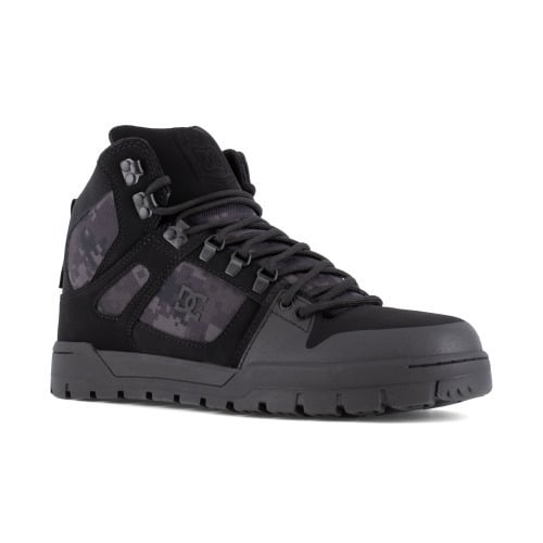 DC Work Crew Mens High Top Waterproof EH Shoes Black Camo Composite Toe DC60603 Image 1