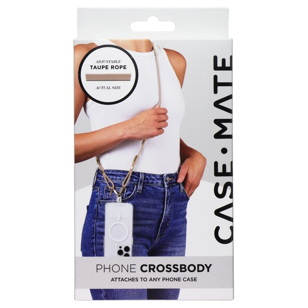 Case-Mate Adjustable Crossbody Lanyard for Any Phone Case - Taupe Rope Image 1