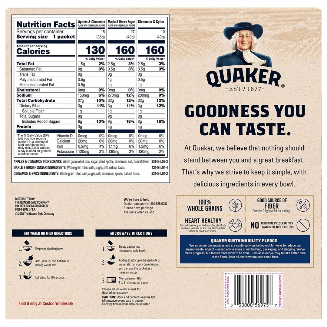 Quaker Oats Instant Oatmeal Variety Pack 52 Count Image 2