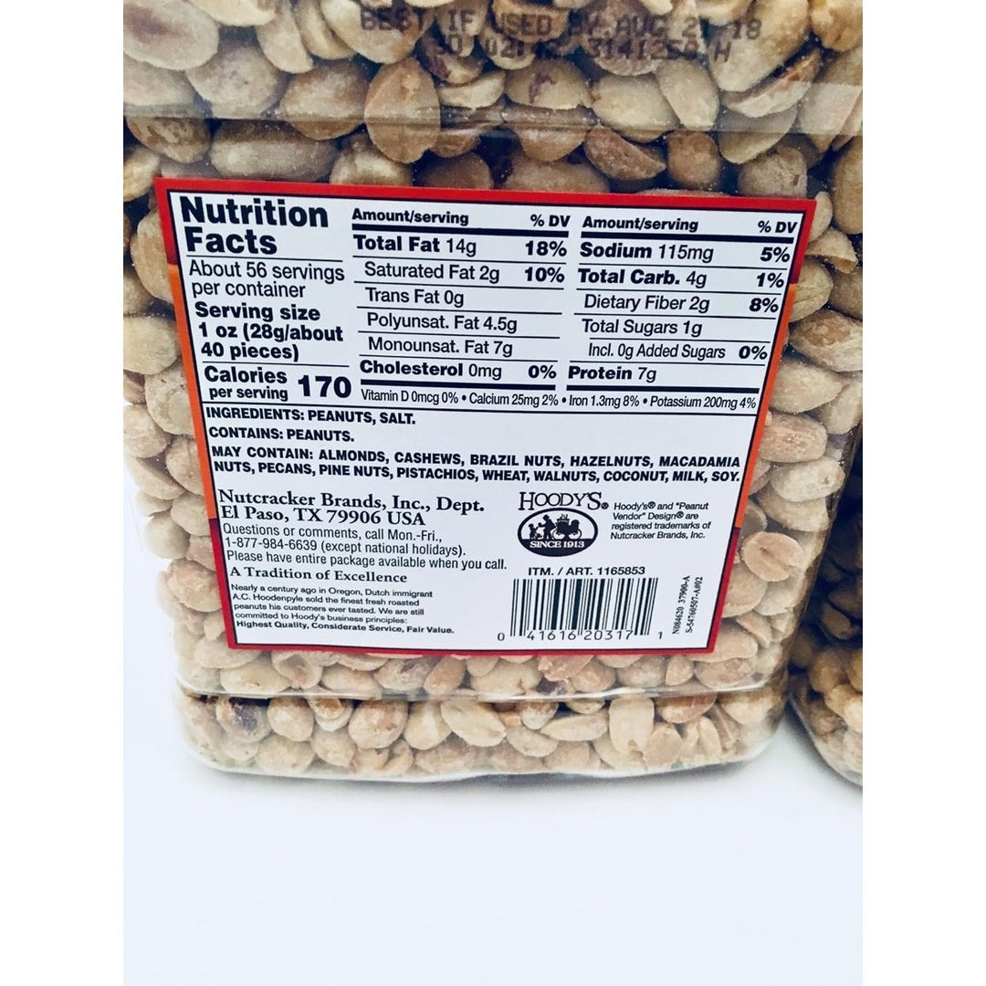 Hoodys Dry Roasted Peanuts with Sea Salt 56 Ounce Image 3