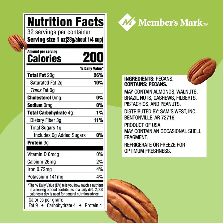 Members Mark Natural Pecan Halves (2 Pounds) Image 3